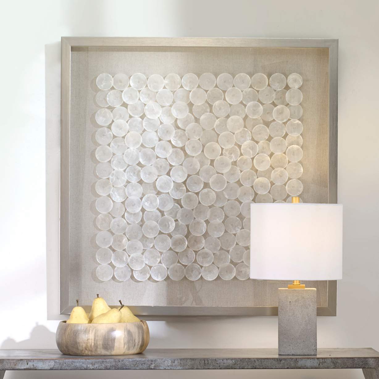 Roxas 31 1/2" Square Capiz Shells Shadow Box Framed Wall Art