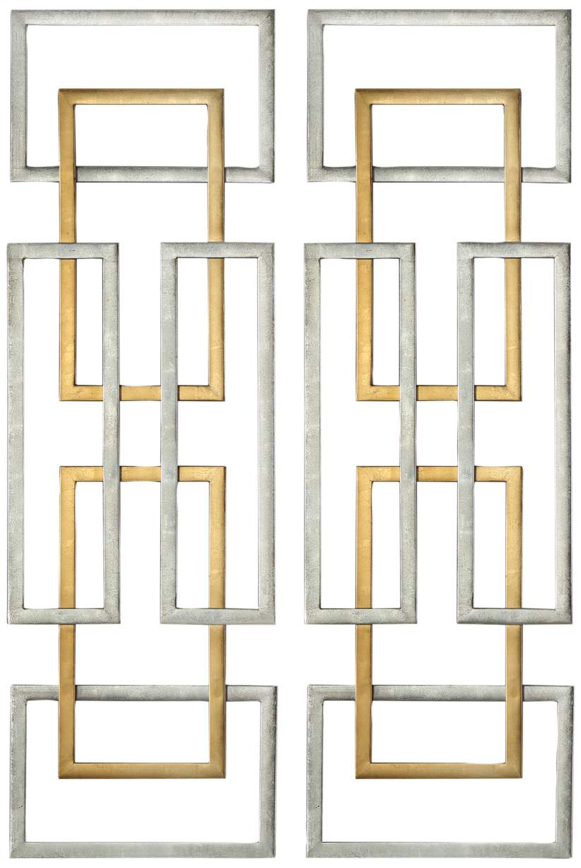 Uttermost Aerin 50 3/4"H Geometric Metal Wall Art Set of 2
