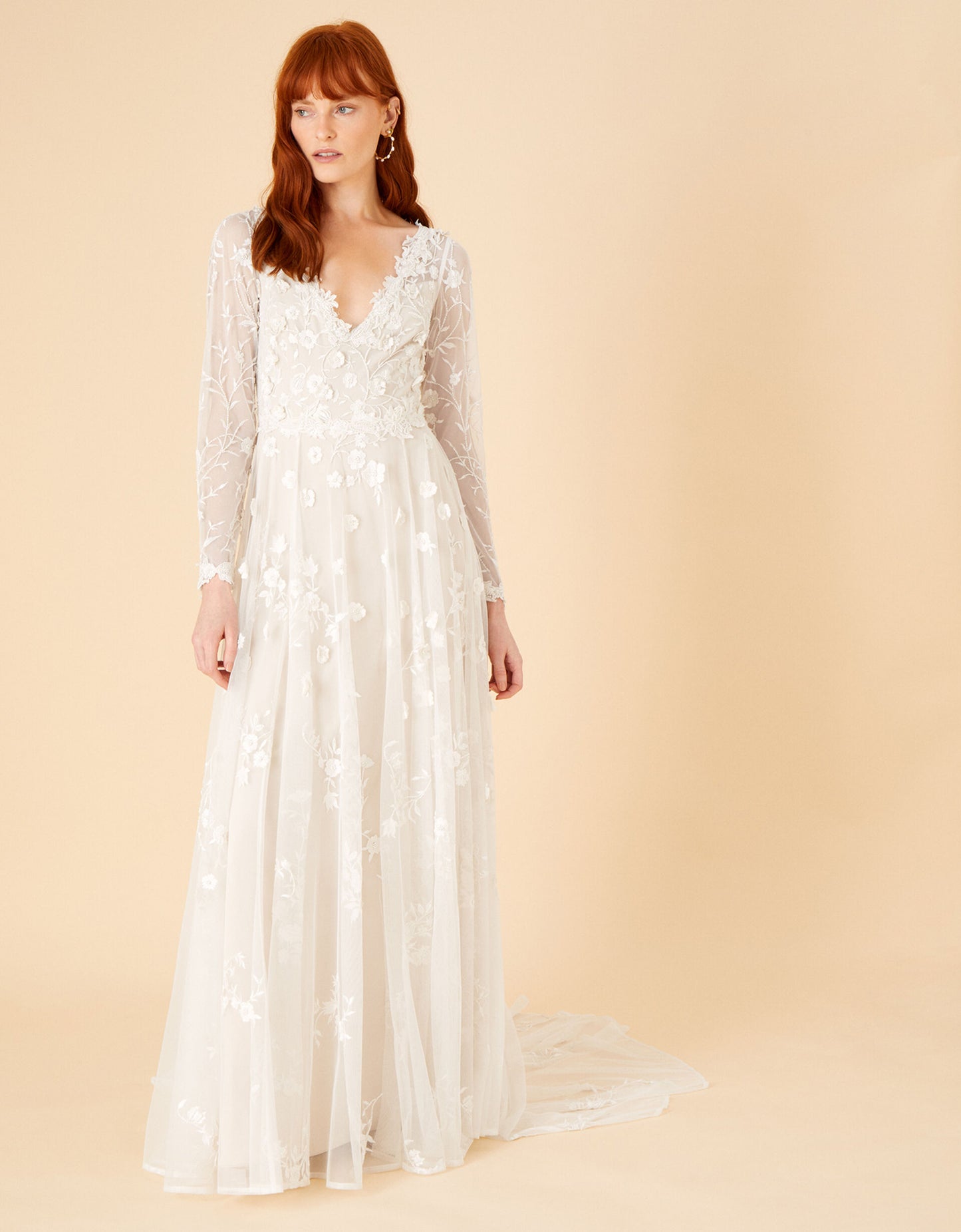 Sue embellished bridal maxi dress ivory