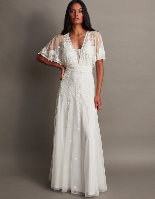 Maggie embroidered bridal dress ivory