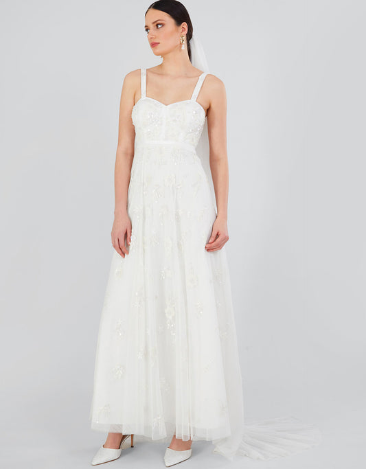 Caroline embellished bridal dress ivory