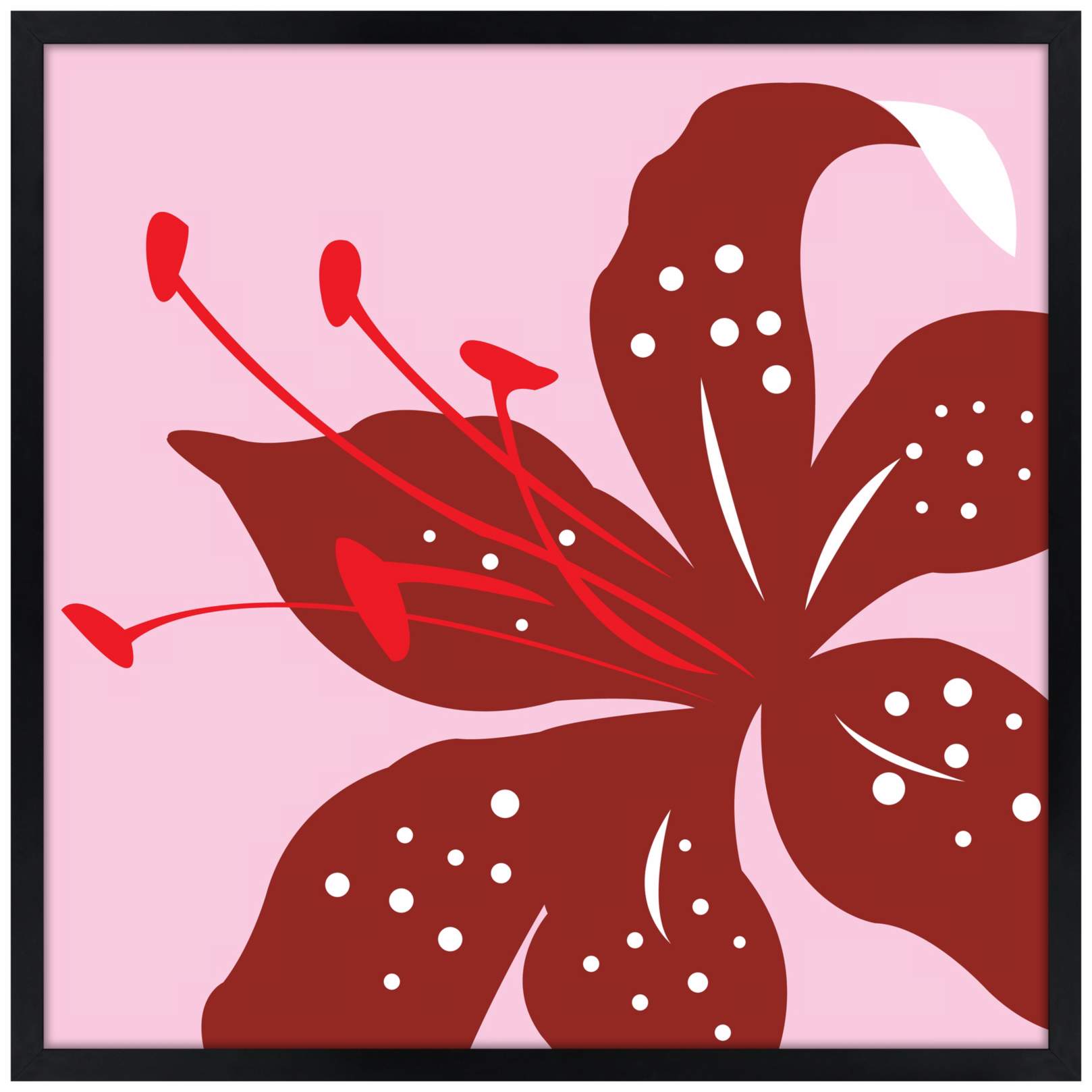 Lily 21" Square Black Giclee Wall Art