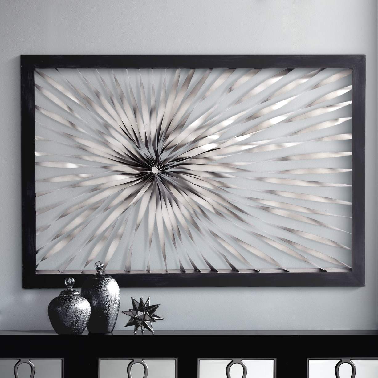 Twisted Sunburst 60" Wide Metal Wall Art