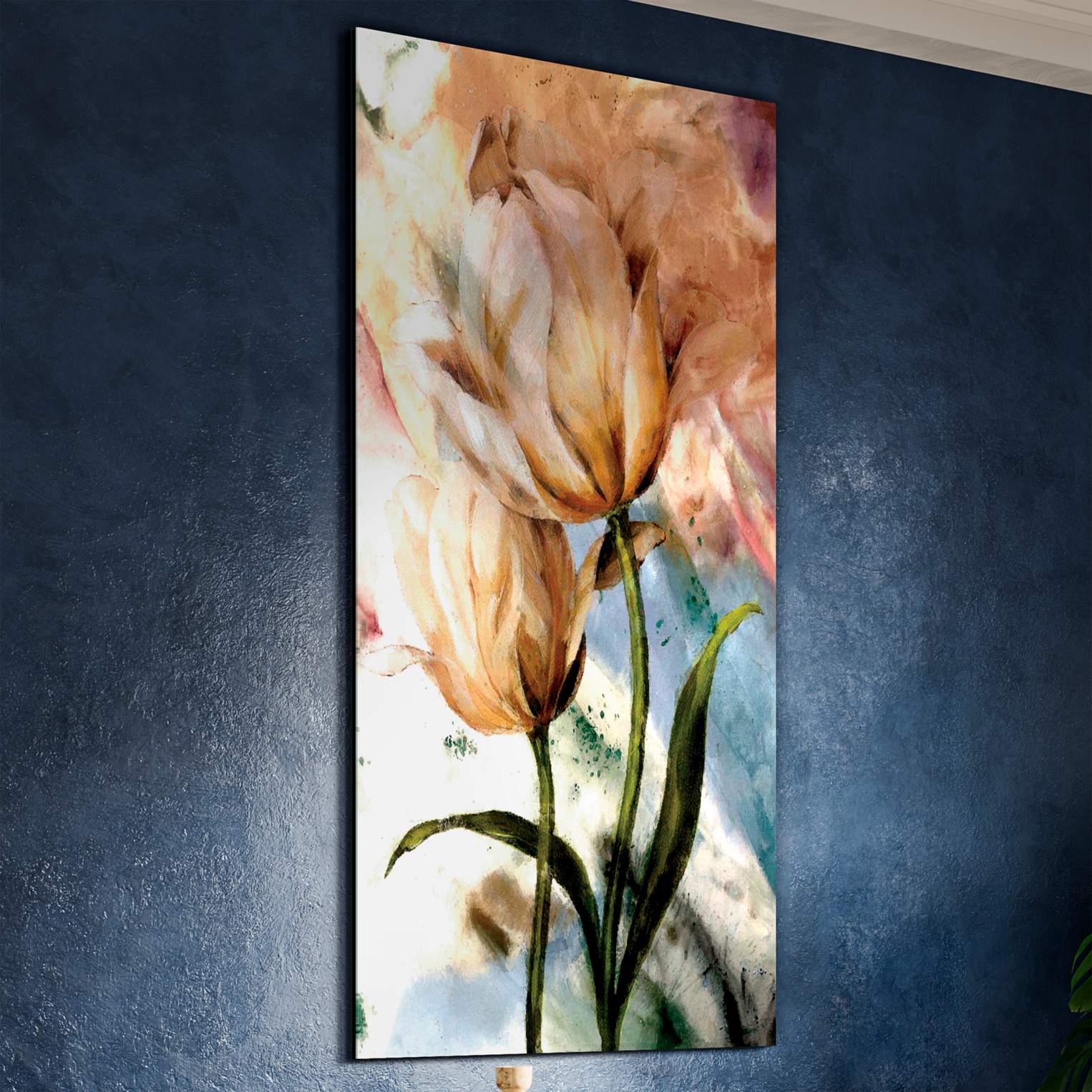 Pastel Fleur I 72" High Printed Tempered Glass Wall Art