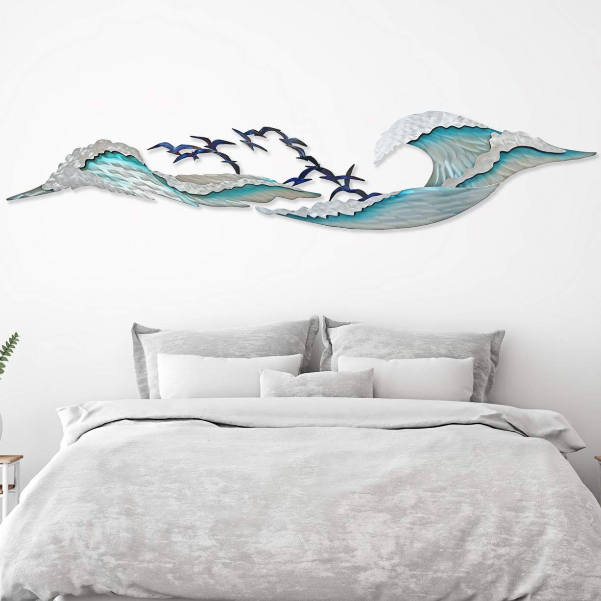 Ocean Waves I 82" Wide Indoor - Outdoor Metal Wall Art