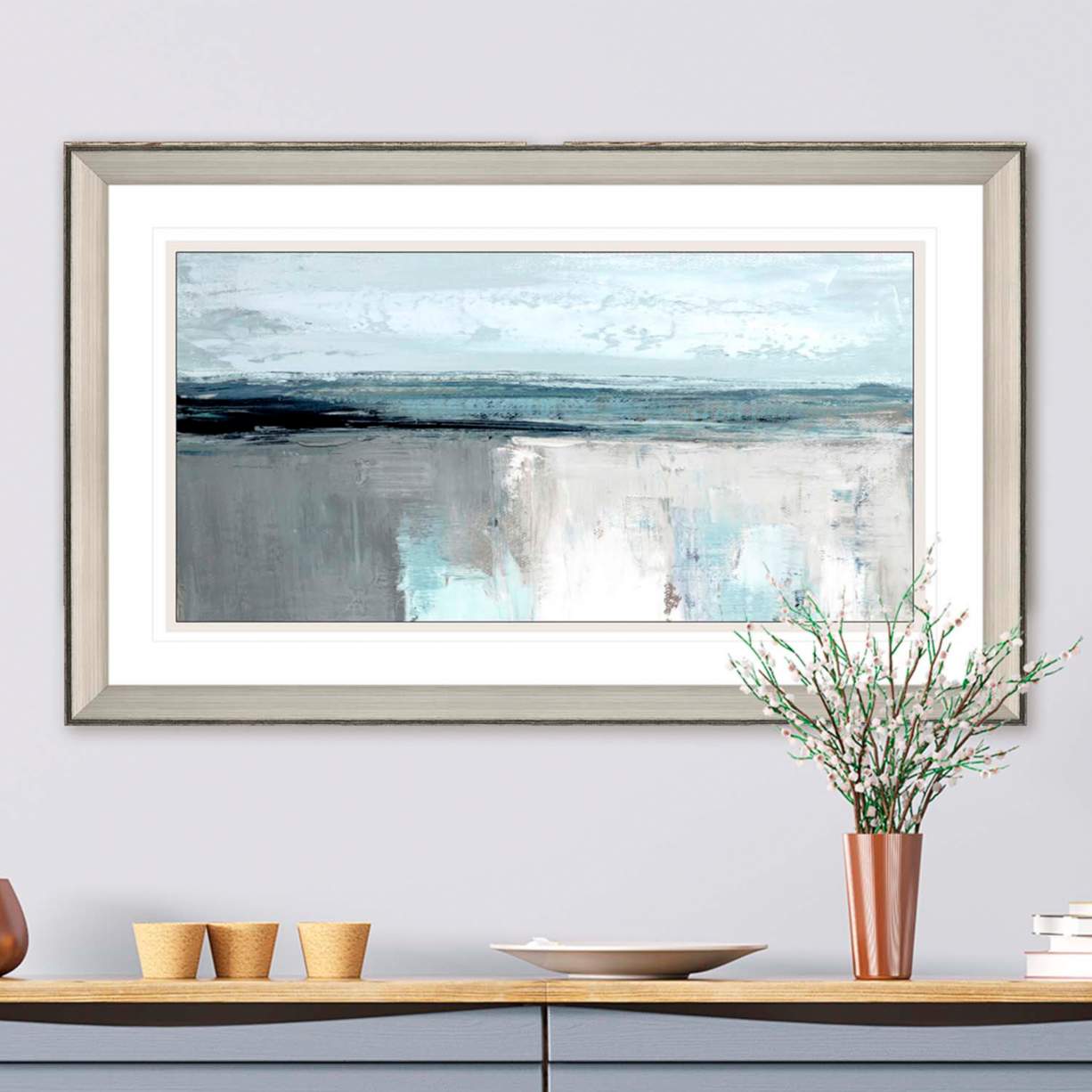 Moody Coast I 52" Wide Rectangular Giclee Print Framed Wall Art