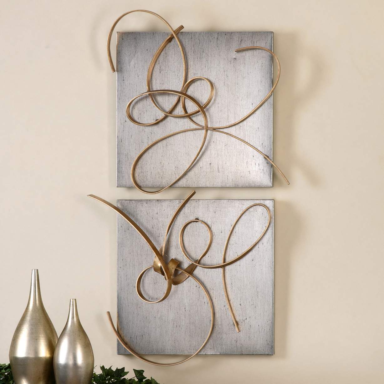 Harmony 24" Wide 2-Piece Metal Wall Decor Set