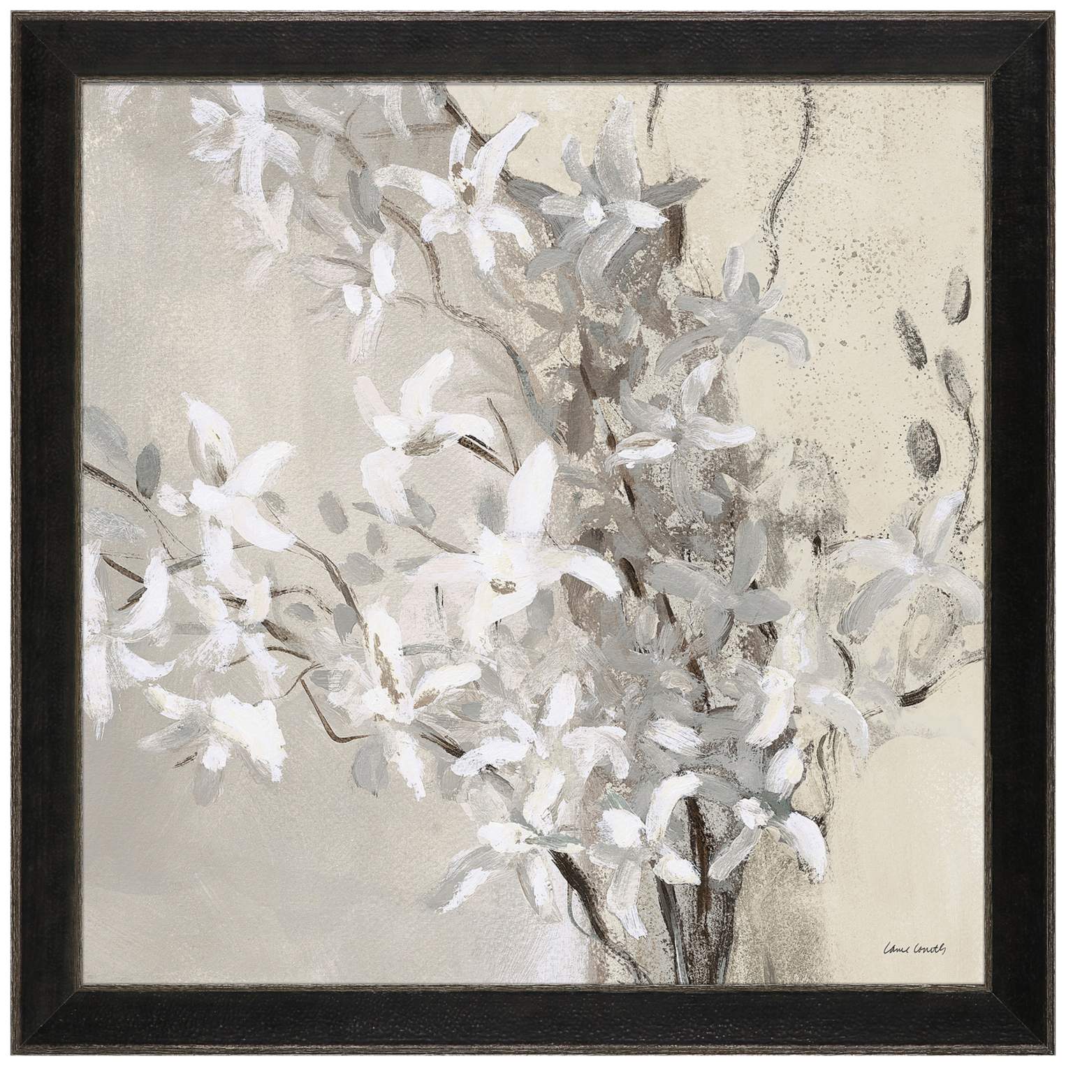 Misty Orchids I 35" Square Framed Wall Art