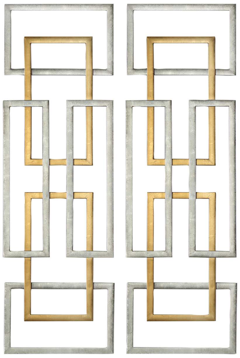 Uttermost Aerin 50 3/4"H Geometric Metal Wall Art Set of 2