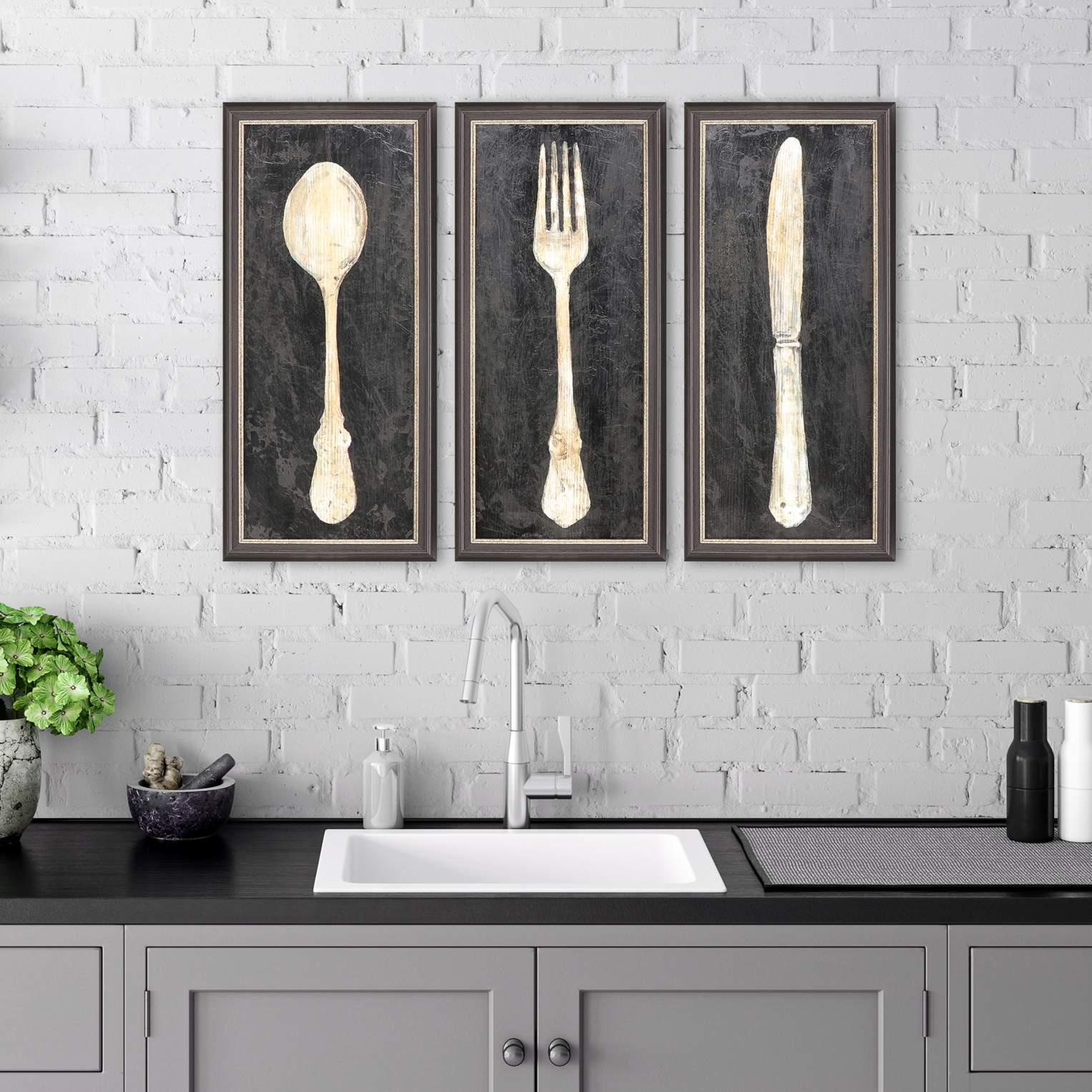 Setting the Table 26"H 3-Piece Giclee Framed Wall Art Set