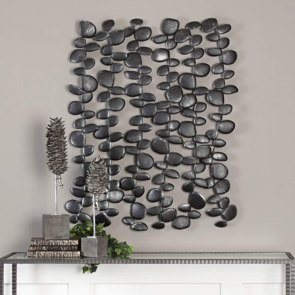 Skipping Stones 40" High Hand-Forged Iron Wall Art