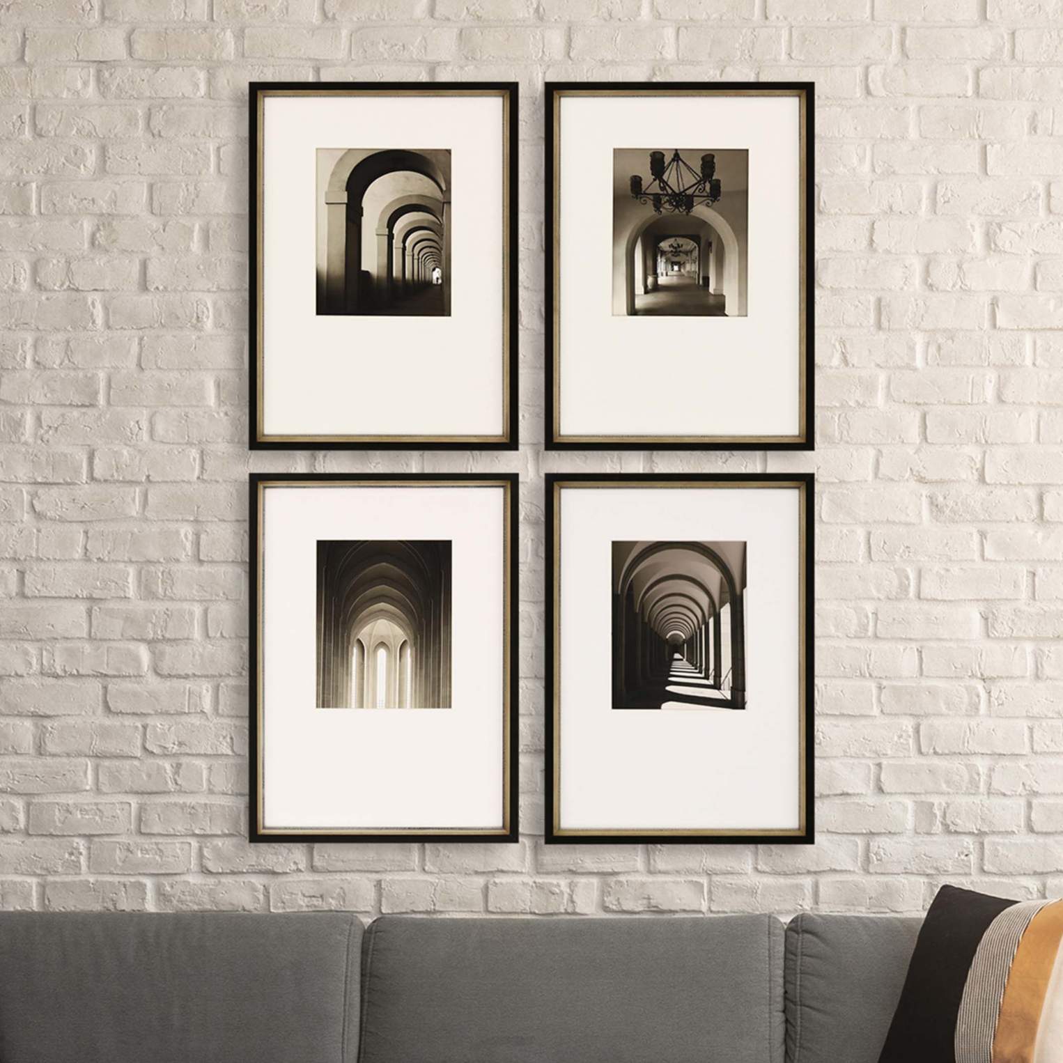 Arches in Light 22" High 4-Piece Framed Giclee Wall Art Set