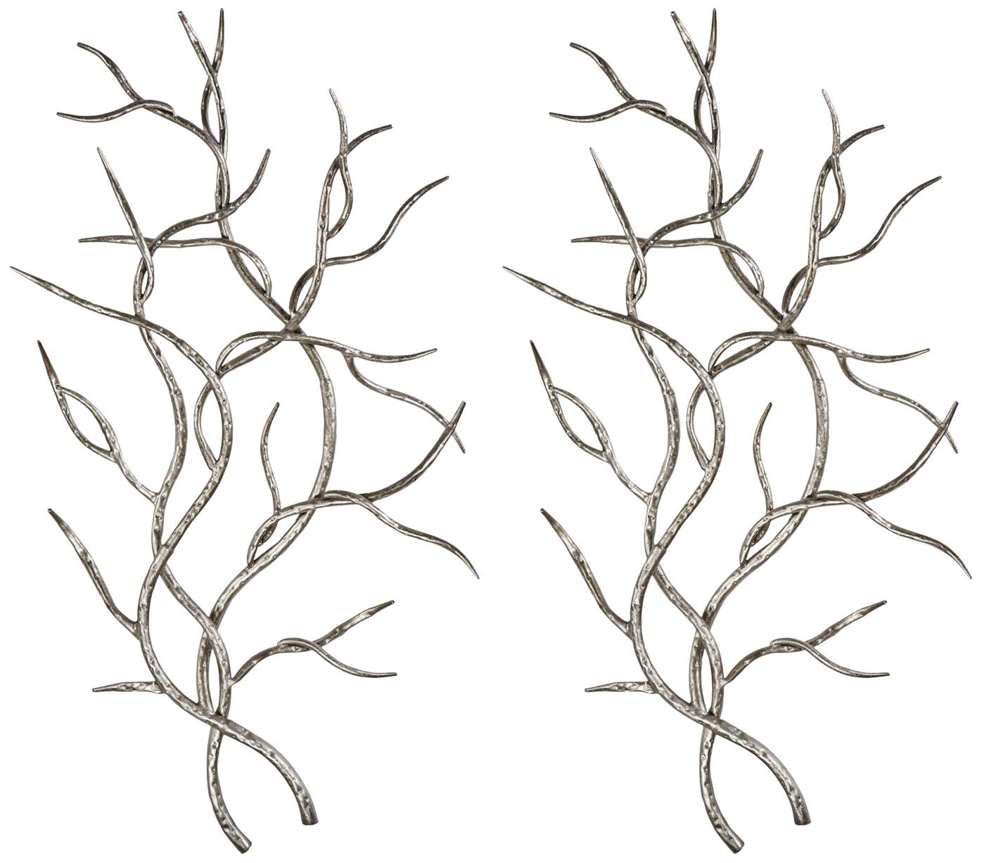 Silver Branches 36 3/4"H Metal Wall Art Set of 2