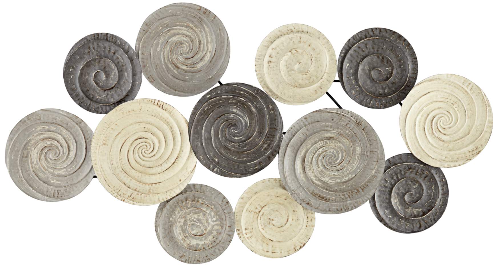 Spiral Circles 49 1/2" Wide Painted Modern Metal Wall Art