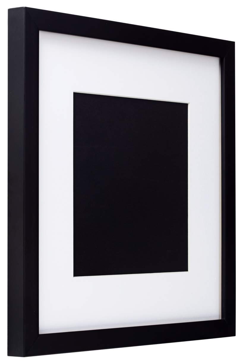 14 x 14 Black Finish With White Matting Wall Art Frame