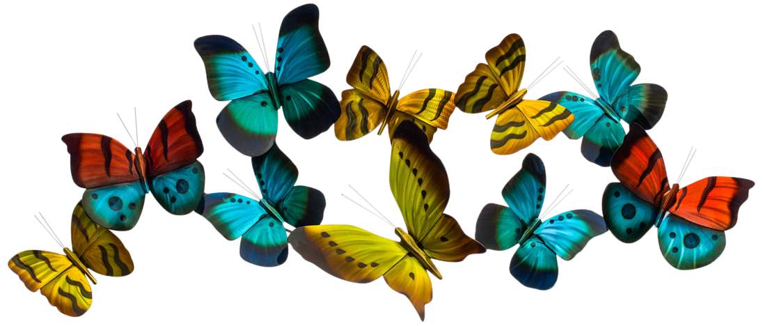 Butterfly Flight 45" Wide Indoor - Outdoor Handmade Metal Wall Art