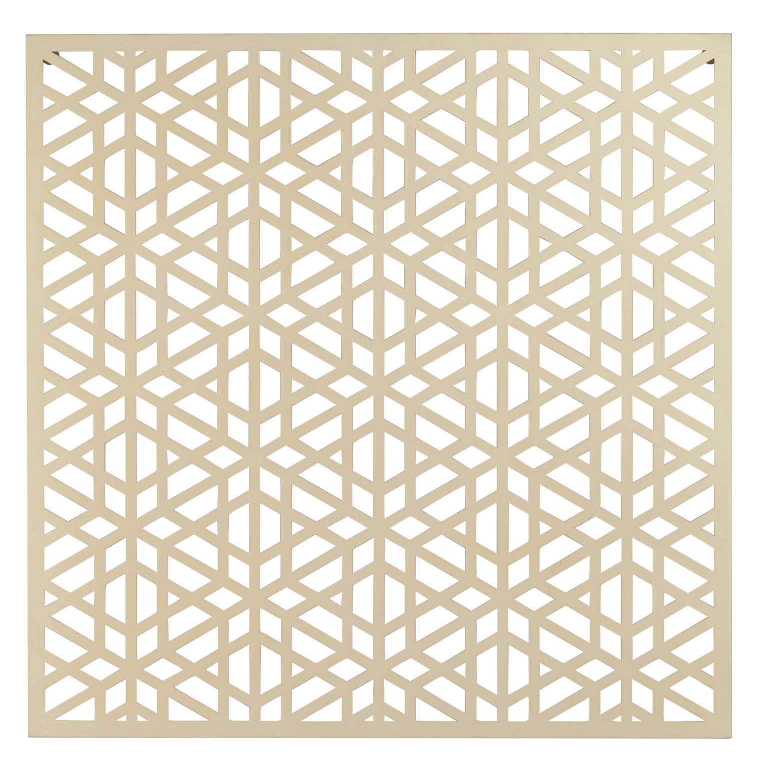 Laser Cut Geometric Screen 24" Square Glossy Gold Wall Art