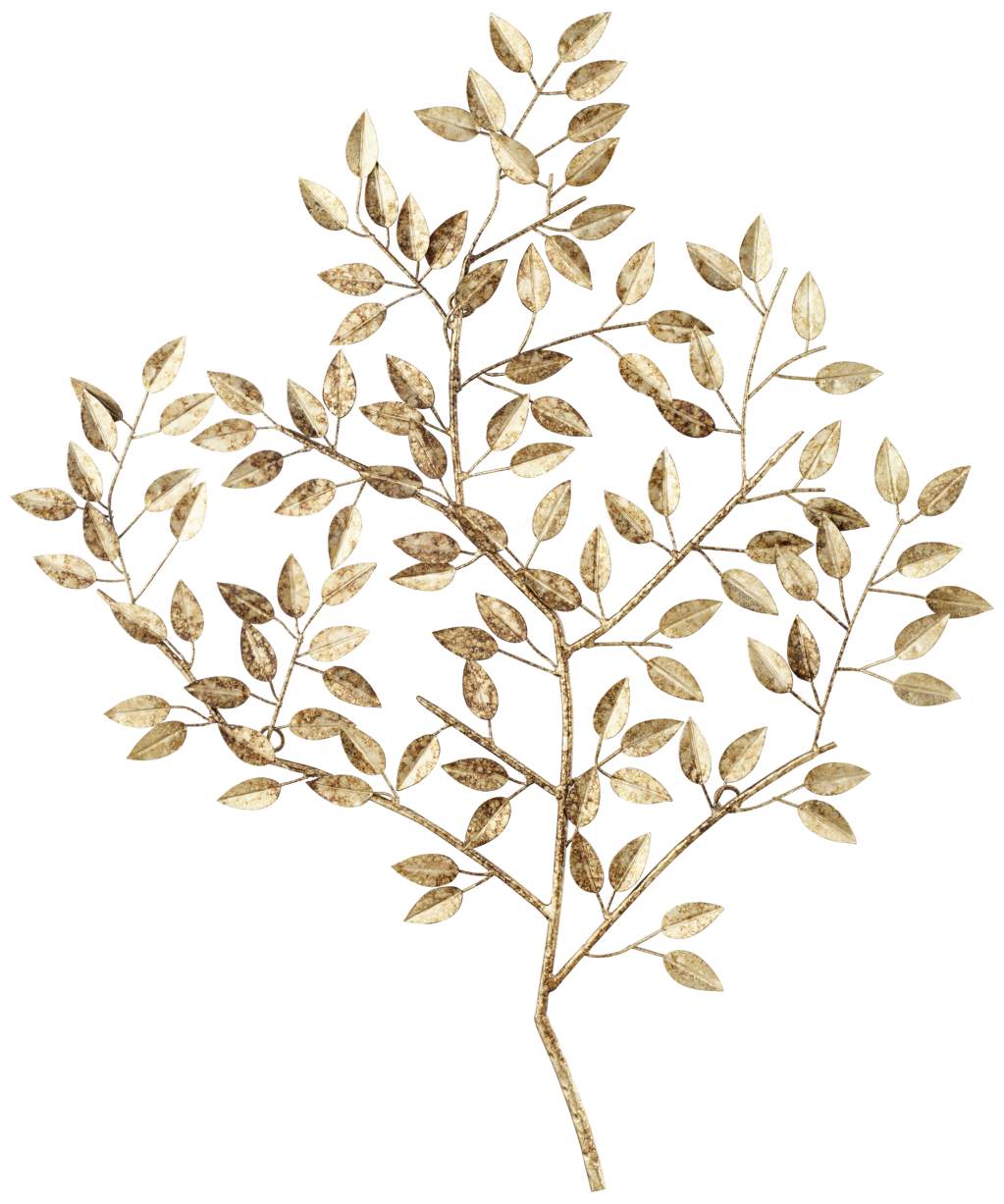 Dolma Gold Leaves 36" High Iron Wall Art