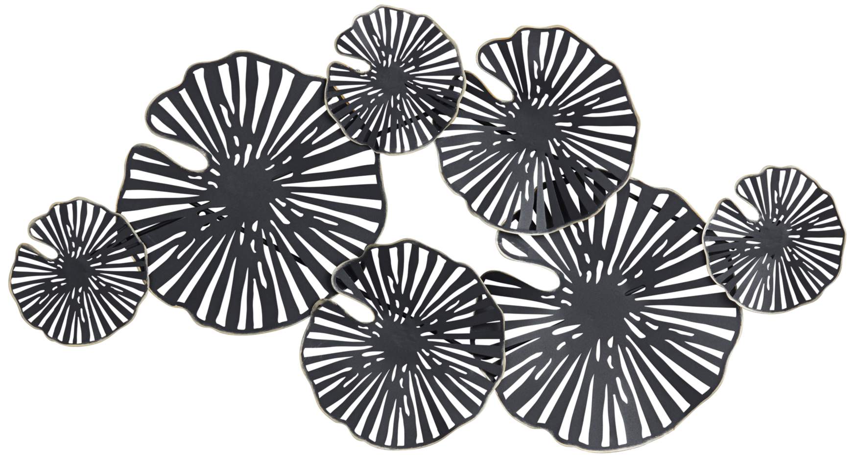 Ponderay 40 1/2" Wide Black Fan Metal Wall Art