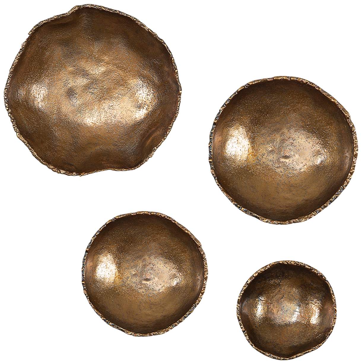 Lucky Coins Brass 4-Piece Metal Wall Art Set