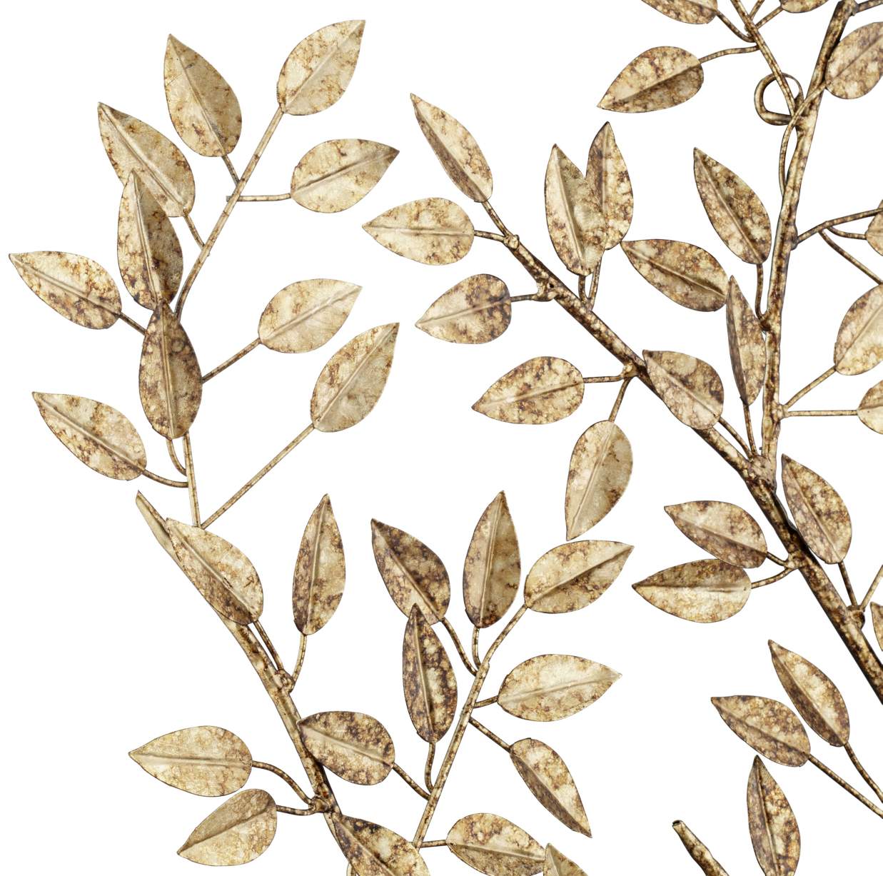 Dolma Gold Leaves 36" High Iron Wall Art