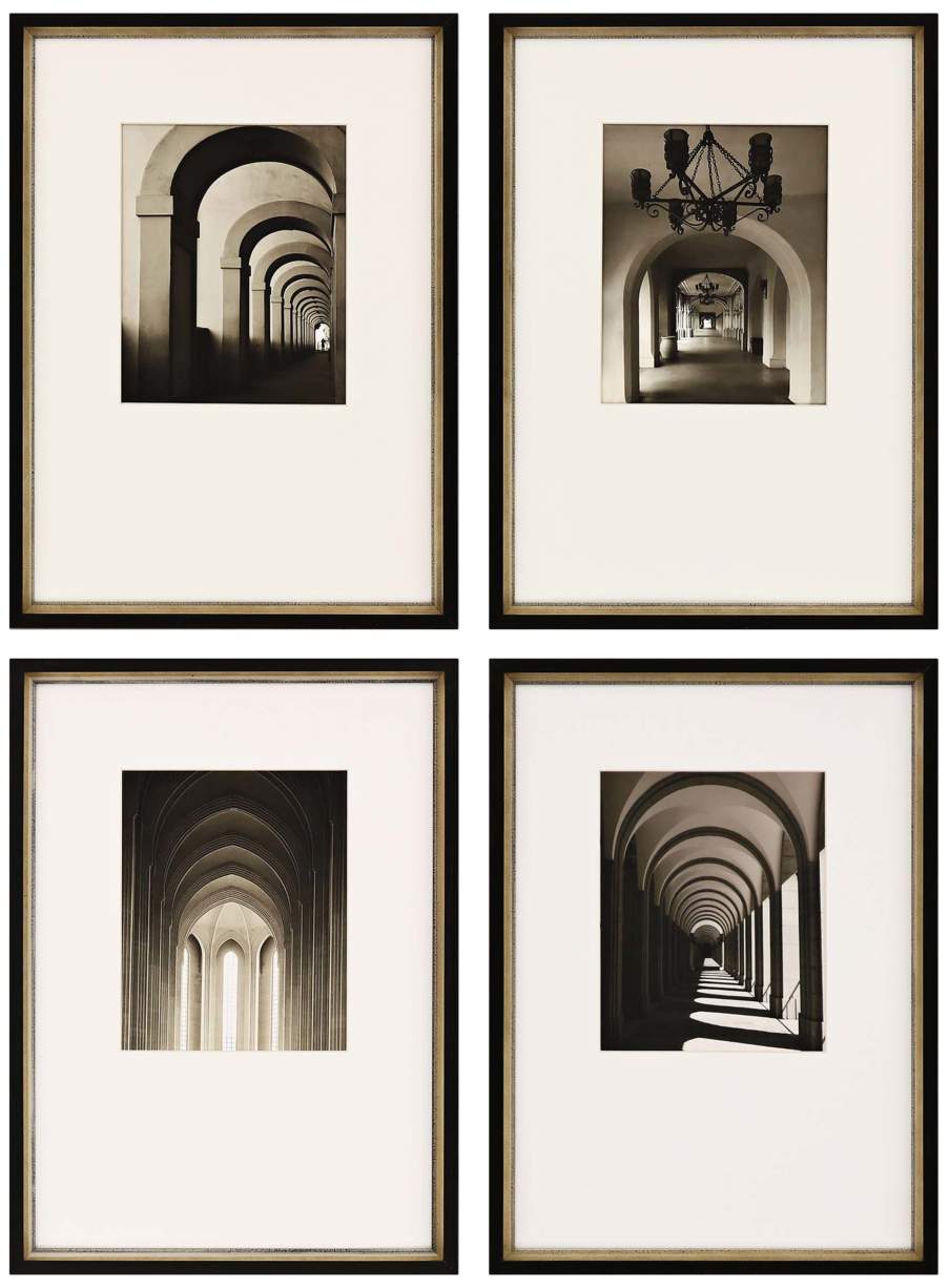 Arches in Light 22" High 4-Piece Framed Giclee Wall Art Set