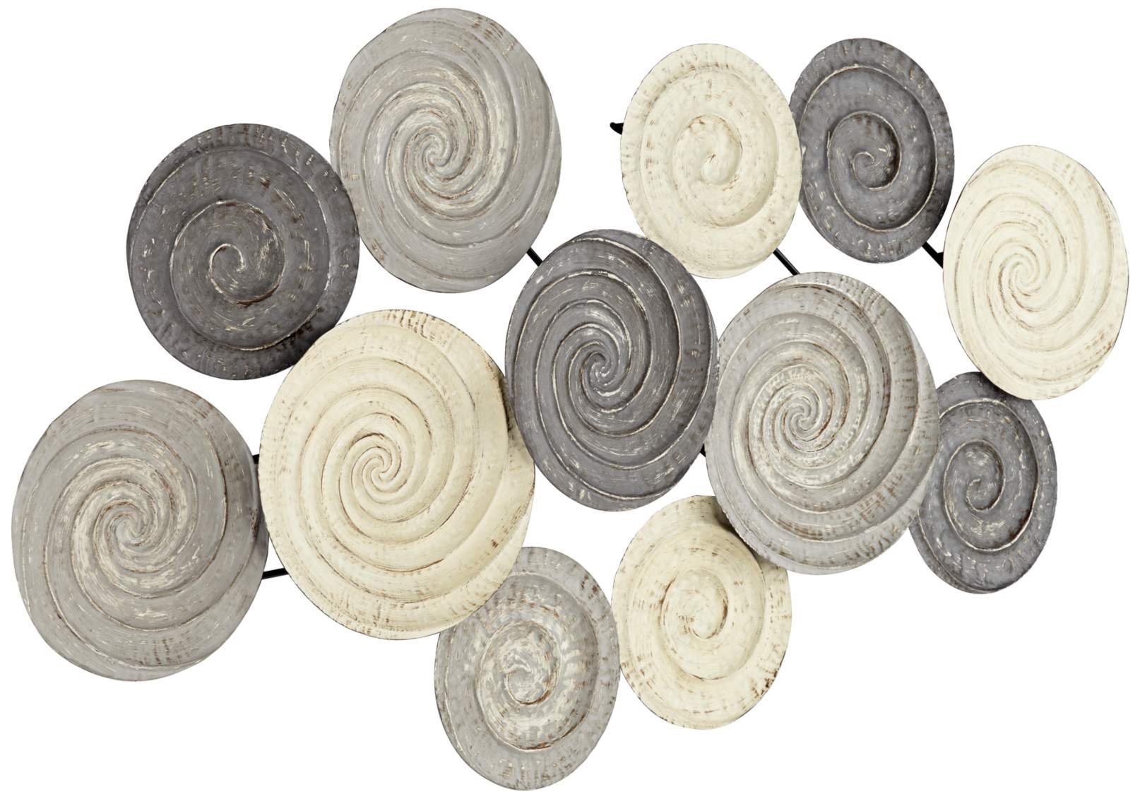 Spiral Circles 49 1/2" Wide Painted Modern Metal Wall Art