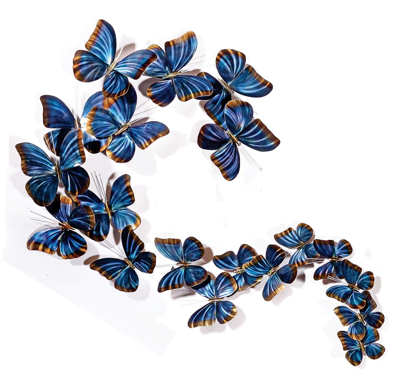 Blue Morpho Butterfly 61" Wide Indoor - Outdoor Metal Wall Art