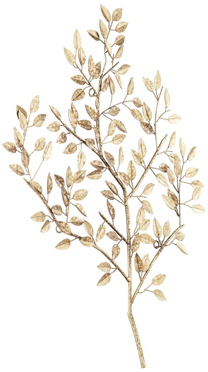 Dolma Gold Leaves 36" High Iron Wall Art