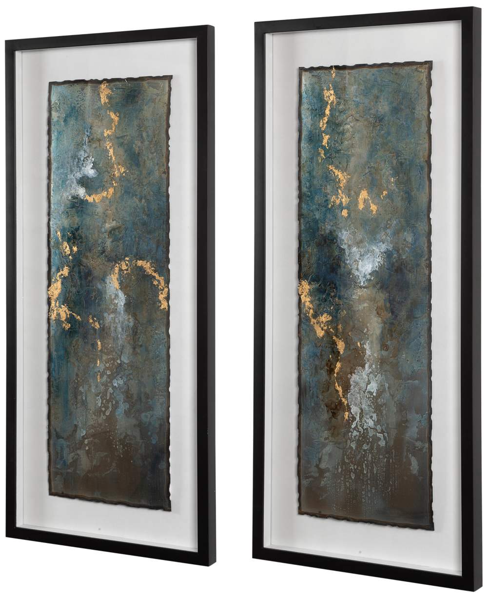 Glimmering Agate 43 1/2" High 2-Piece Framed Wall Art Set