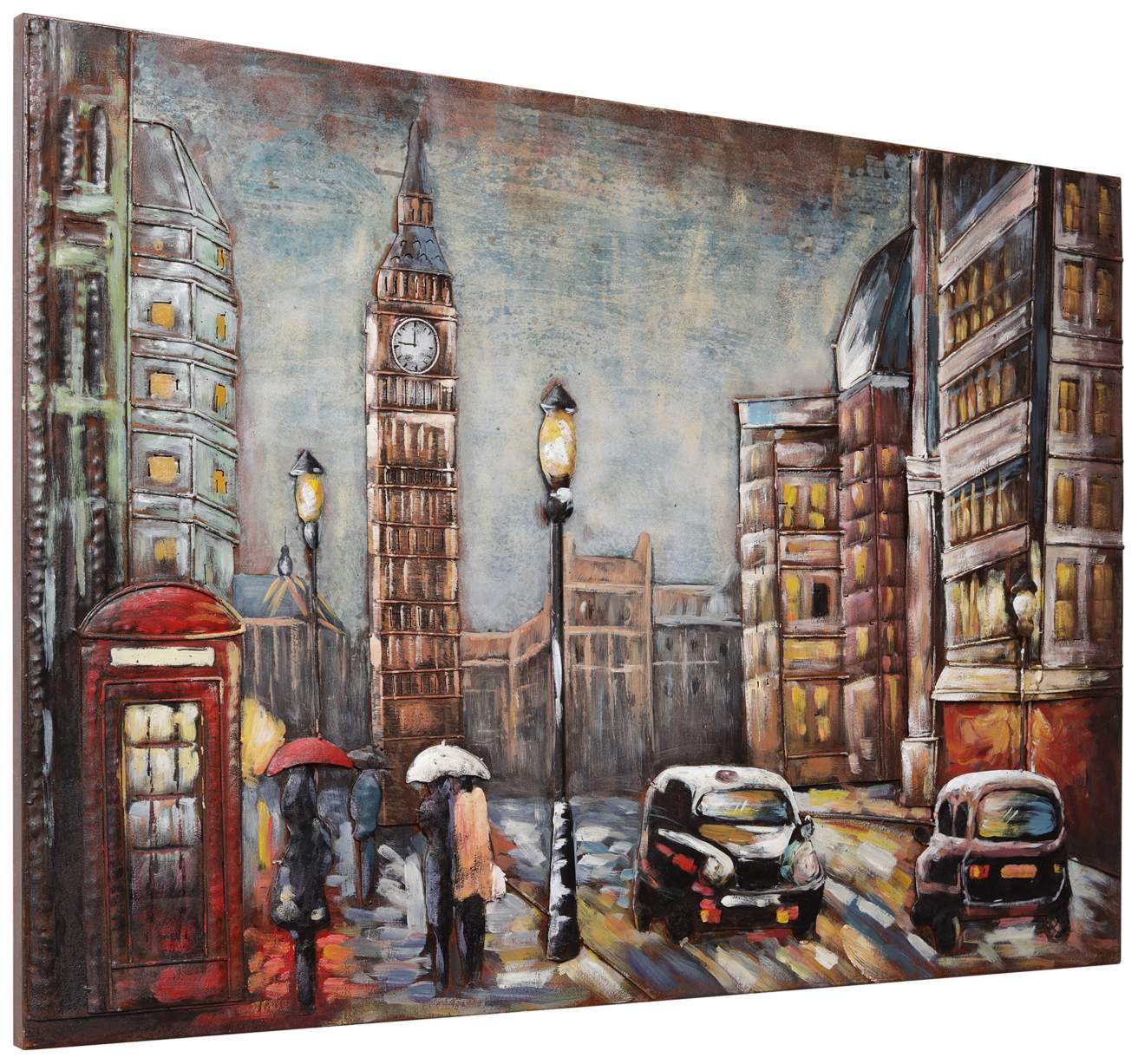 City Street 48"W Mixed Media Metal Dimensional Wall Art