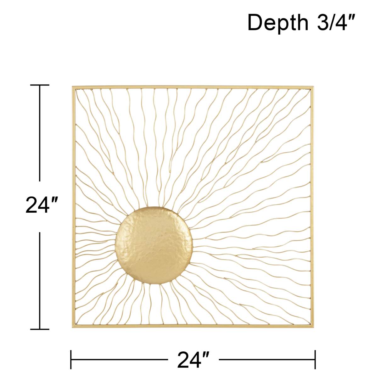 Melete Gold Metal 24" Square Wall Art