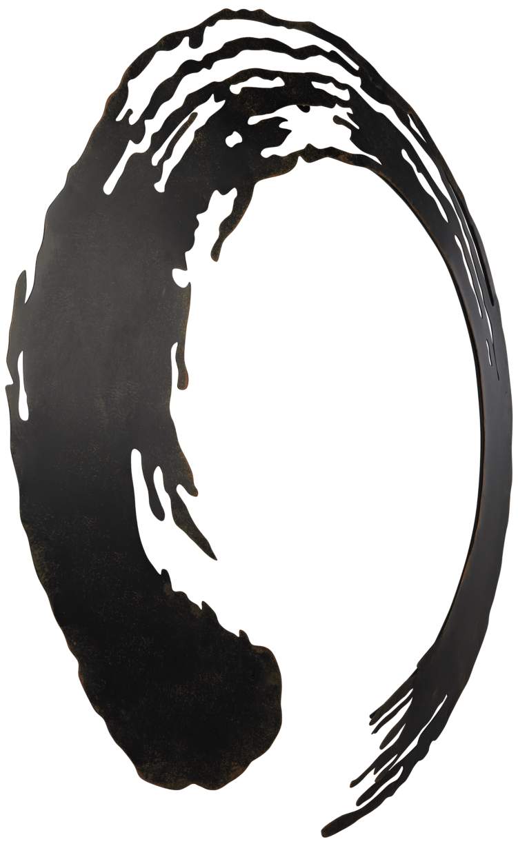 Paint Swipe 25 1/4" Wide Black Metal Round Wall Art