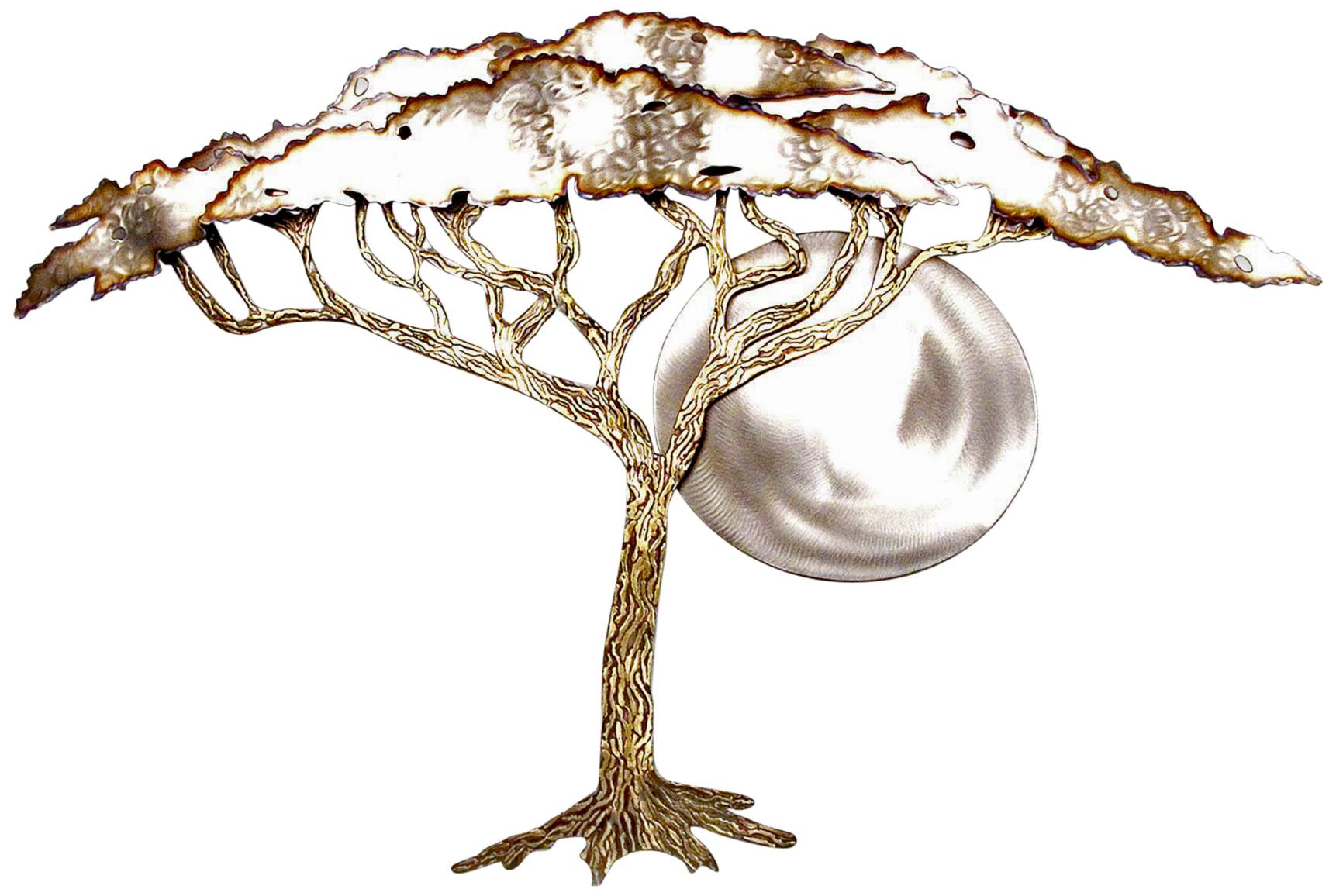 Acacia Tree in Moonlight 45" Wide Outdoor Metal Wall Art