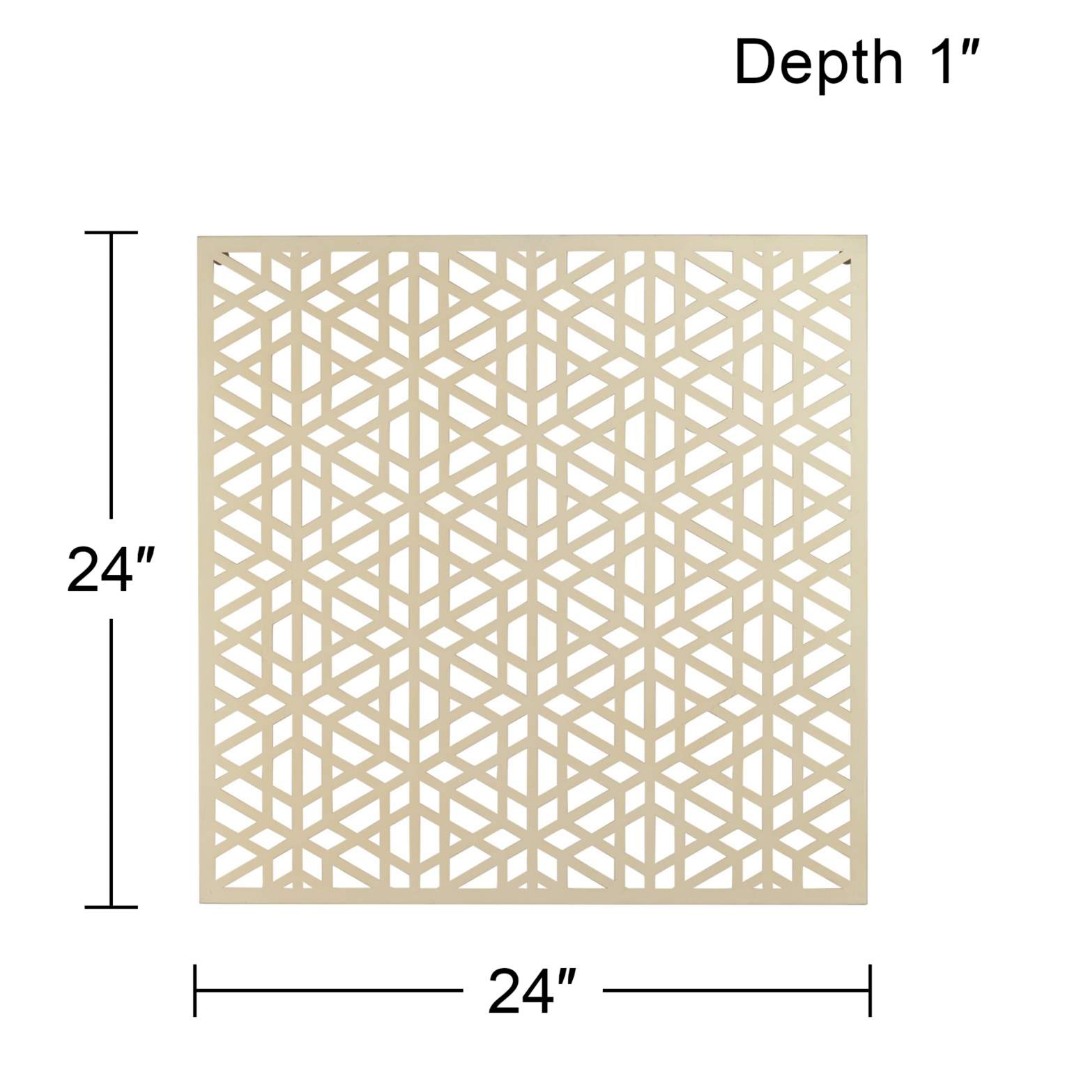 Laser Cut Geometric Screen 24" Square Glossy Gold Wall Art